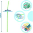thumbnail image 3 of GoXteam 100 Umbrella Drinking Straws, Hawaiian Beach Cocktail Luau Party Decorations Supplies, 3 of 7