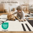 thumbnail image 4 of ODIKA 6'x9' Ivory Brown Contemporary Geometric Washable Area Rug Modern Minimalist Architectural With Overlapping Circles for Family Room, Living Mater Bedroom, Non-Slip, Easy Care, 4 of 7