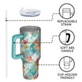 thumbnail image 4 of OBREWU Pioneer Flower Tumbler with Handle and Lid,Pioneer Flower 40oz Double Wall Vacuum Insulated Tumbler,Cups Gift for Women and Men, 4 of 7