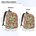 thumbnail image 2 of Disketp Colorful Fish 2 print Canvas Backpack Lightweight Travel Daypack Student Rucksack Laptop Backpack-Medium, 2 of 5