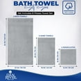 thumbnail image 3 of Dan River 8 Piece Towel Set Soft Quick Drying Cotton Bath Towel For Gym, Spa and Bathroom - Silver, 3 of 9