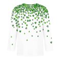 thumbnail image 4 of Camisetas de Manga Larga de Algodón Cuarto de Manga Cuello Redondo con Impresión Del Día de San Patricio, Moda Casual, 4 of 8