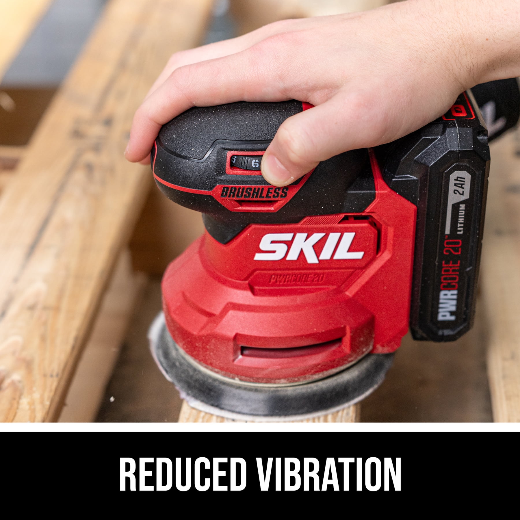 SKIL 20V Brushless Random Orbital Sander Kit Including 20V 2.0Ah battery and Charger-SR7603B-10