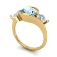 thumbnail image 2 of Three-Stone Engagement Ring for Women - 3.5ct Natural Sky Blue Topaz in 14K Yellow Gold Promise Ring, 2 of 6