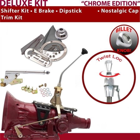 American Shifter TH400 Shifter Kit Chrome 10 in. E Brake Trim Kit Dipstick for EF68B