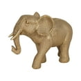 thumbnail image 2 of Elegant Elephant Figurine - Textured Polyresin Sculpture - Glam Home & Office Decor - 8" Gold, 2 of 11