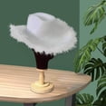 thumbnail image 4 of ziyahi Exquisite Craft And Fine Stitching Hat Stylish Brim Board Brim Polyester Stand Out Style Hat Cowboy Texture White, 4 of 5