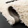 thumbnail image 5 of SAFAVIEH Venus Anuki Striped Shag Area Rug, 6'7" x 6'7" Round, Ivory/Black, 5 of 8