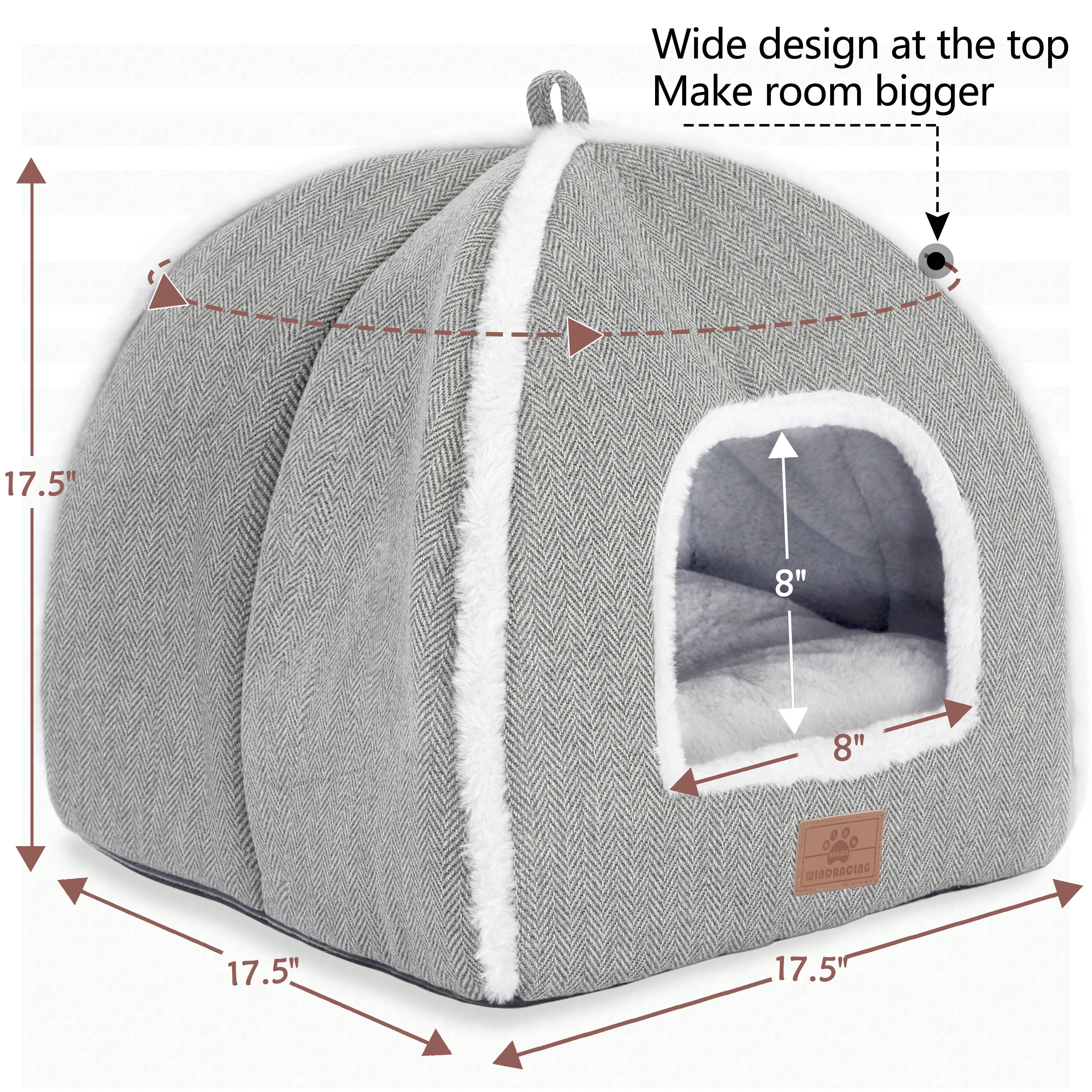 Cat Bed for Indoor Cats - Cat Cave Bed Cat House Cat Tent with Removable Washable Cushioned Pillow