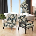 thumbnail image 1 of Designart "Tropics In Monochrome Hues II" White Tropical Upholstered Accent Chair - Tropical Arm Chair For Living Room, 1 of 7