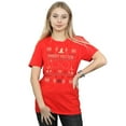 thumbnail image 2 of Harry Potter Womens Christmas Pattern Cotton Boyfriend T-Shirt, 2 of 3
