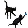 Garden Decor Sign Cat Scarer Bird Deterrent Black Acrylic Garden