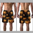 thumbnail image 3 of luoweisi Men's Beach Shorts Quick Dry Swim Trunks with Mesh Lining Halloween Pumpkin L, 3 of 5