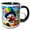Black/White, variant on 3drose, Fantastic, Fairy Laughing Clown with Red Nose in Colorful Hat, 15oz Two-tone Green Mug