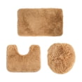 thumbnail image 1 of Bathroom Rug Mat Set, 3-Piece Solid Color Soft Absorbent Shower Floor Mat with U-Shaped Contour and Toilet Seat Cover, Machine Washable Non-Slip Bath Rug, 1 of 6