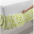 thumbnail image 2 of Botanical Bed Skirt, Sketches of Tropical Healthy Organic Foods and Zigzags, Elastic Bedskirt Dust Ruffle Wrap Around for Bedding Decor, 4 Sizes, Yellow Green Grey, by Ambesonne, 2 of 2