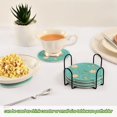 thumbnail image 6 of Haosy Set of 6 Drink Woven Coaster with Holder Heat Resistant Non-Slip Bar Coasters 4 Inches Clock Moon Star, 6 of 7