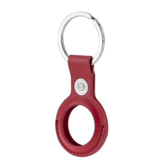 Slinger Slinger Leather Case for AirTag Finder, Anti-Scratch Protective Skin Cover with Keychain Compatible with AirTags 2021 (Red)