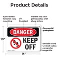 thumbnail image 2 of (2 Pack) Keep Off OSHA Danger Sign 14 Inch X 10 Inch Plastic Sign, Weather Resistant, UV Protected for Workplace, Business, and Construction Site, Made in the USA, 2 of 8