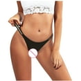 thumbnail image 4 of Nnhblu Women Fashion Sexy Soild Mid Waist G-String Panties Briefs Underwear Bikini Discount Clearance Womens Underwear Birthday Present Black, 4 of 7