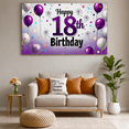 thumbnail image 6 of Purple and White Balloon Themed 18th Birthday Backdrop Banner Party Decors Background Photography Props Birthday Party Supplies, 6 of 7