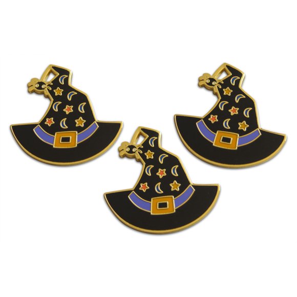 Novel Merk Halloween – Witch Hat, Ghost, & Other Lapel Pin, Hat Pin & Tie Tack Set - with Clutch Back (3-Witch’s Hat)