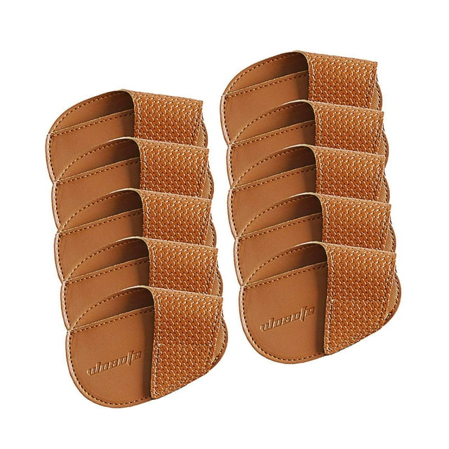 Golf Head Covers PU Portable Protector Golf Head Head Covers for Athlete Travel Golf Training Brown Large
