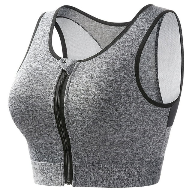 Timegard Sports Bras for Women Wireless Front Closure Zipper High Support Breathable Everyday Bras