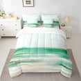 thumbnail image 2 of Erosebridal Abstract Art Bedding Sets Queen Size,Modern Minimalism Comforter Sets with Sheets,Green Blue Bed in a Bag Queen Size,Super Cozy Bedroom Decor Reversible,7-Piece, 2 of 7