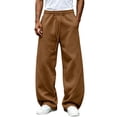 thumbnail image 4 of Gizkkal Baggy Sweatpants for Men Drawstring Elastic Waist Trousers Casual Loose Workout Wide Leg Pants with Pockets, 4 of 5