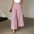 thumbnail image 4 of Gytharion Women's High Waist Striped Wide Leg Pants Double Breasted Draped Floor Length Casual Pants with Pockets Loose Palazzo Trousers, 4 of 7