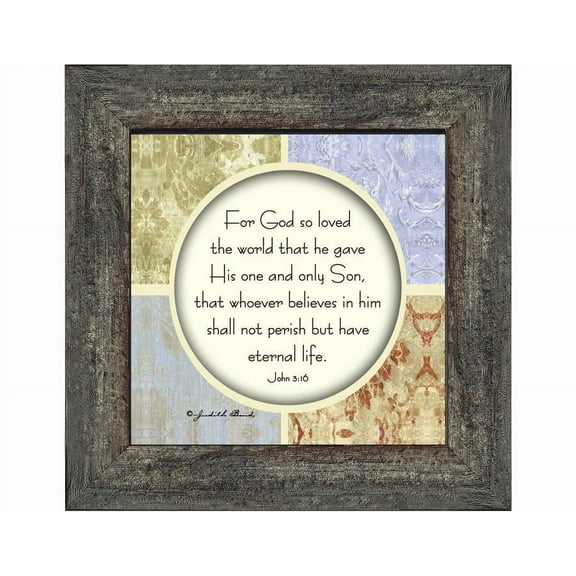 God’s Love, John 316 Wall Décor, For God So Loved the World Picture, 6x6 75547
