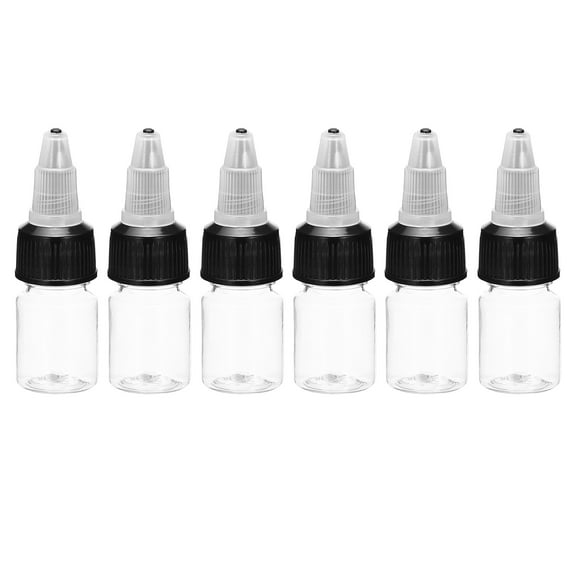 Uxcell 6Pcs 0.15oz/5ml Squeeze Bottles, Clear Dispensing Bottles with Twist Cap Lids, Plastic Squirt Bottle for Ketchup, Mustard,and Crafts