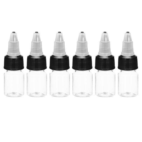 Uxcell 6Pcs 0.15oz/5ml Botellas Exprimibles, Botellas Dispensadoras Transparentes con Tapas de Rosca, Botella Plástica para Ketchup, Mostaza y Manualidades