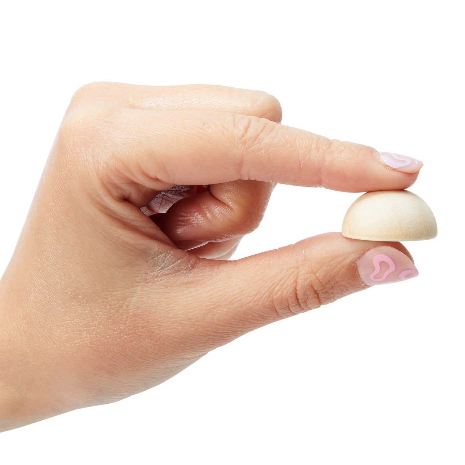 100 Pack 1-Inch Half Wooden Spheres - Unfinished Craft Balls For DIY, Gnome Noses, Decor