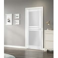 thumbnail image 3 of Slab Door Panel Opaque Glass 4 Lites / Mela 7222 White Silk / Modern Finished Doors / Pocket Closet Sliding Barn, 3 of 3
