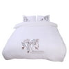 Duvet Cover Set Duvet Quilt Cover and Pillowcases Bedding Set White 59 x 79 Inch