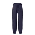 thumbnail image 5 of Linfrsh Cargo Pants for Girls Kid Convertible Water-Resistant Zip-Off Outdoor Pants with Drawstring and Pockets (Navy,11-12 Years), 5 of 6