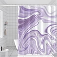 thumbnail image 5 of Marble Bathroom Shower Curtain Purple White Waterproof Fabric Shower Curtains with Hooks Watercolor Abstract Shower Curtains Cloth for Home Bath Decor 72x72 inches, 5 of 6