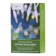 Mainstays 100-Count Warm White LED Outdoor String Lights, White Wire