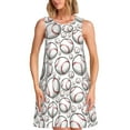 thumbnail image 1 of Xecao Mignon Baseball pour Robes d'Été pour Femmes Robes Décontractées de Plage Robes Sans Manches T-Shirt Robe Évasée avec Poches, 1 of 7