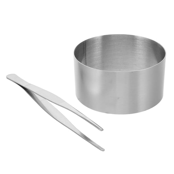 1 juego de aros de acero inoxidable para derretir chocolate de 9,9 cm. Herramientas para moldear chocolate para postres, pasteles y quesos, fondue y accesorios de moldeado con clip.