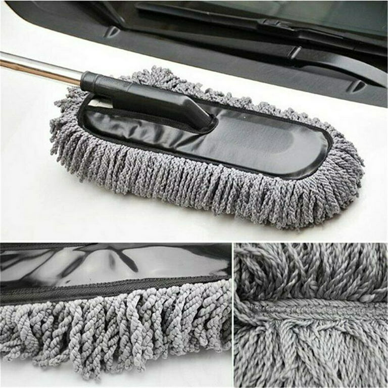 SDJMa Microfiber Car Duster Set of 2, Exterior Scratch Free, Extendable  Handle Interior Multipurpose Dust Cleaning Duster for Car 