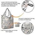 thumbnail image 4 of 5 Pack Foldable Shopping Bag,White Halloween Skull Pumpkin Pattern Reusable Grocery Bags with Pockets,Large Reusable Tote Bags with Handles Waterproof & Lightweight, 4 of 6