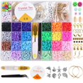 thumbnail image 1 of Cuentas planas de 6MM y 24 colores del Arcoíris para pulsera Bohemia, Kit de accesorios para hacer collares con letras, Juguetes DIY para niños y adultos, regalo, 1 of 4
