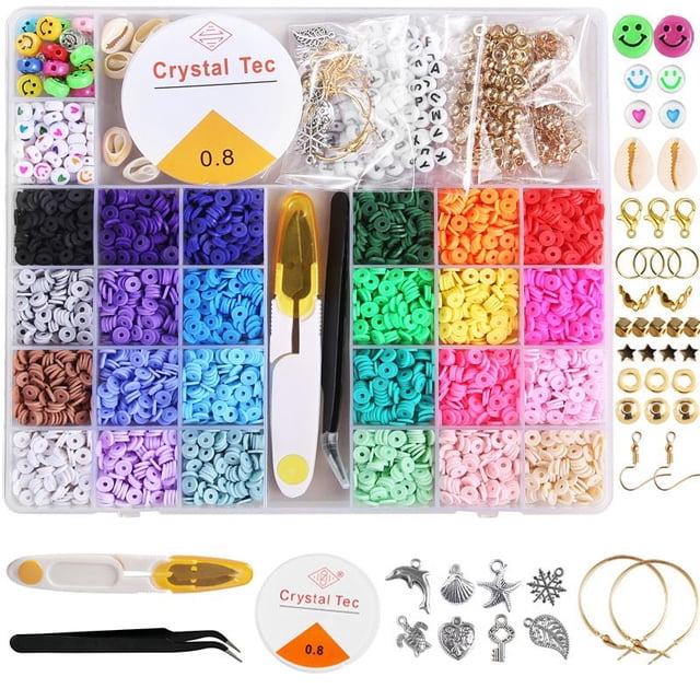 Cuentas planas de 6MM y 24 colores del Arcoíris para pulsera Bohemia, Kit de accesorios para hacer collares con letras, Juguetes DIY para niños y adultos, regalo
