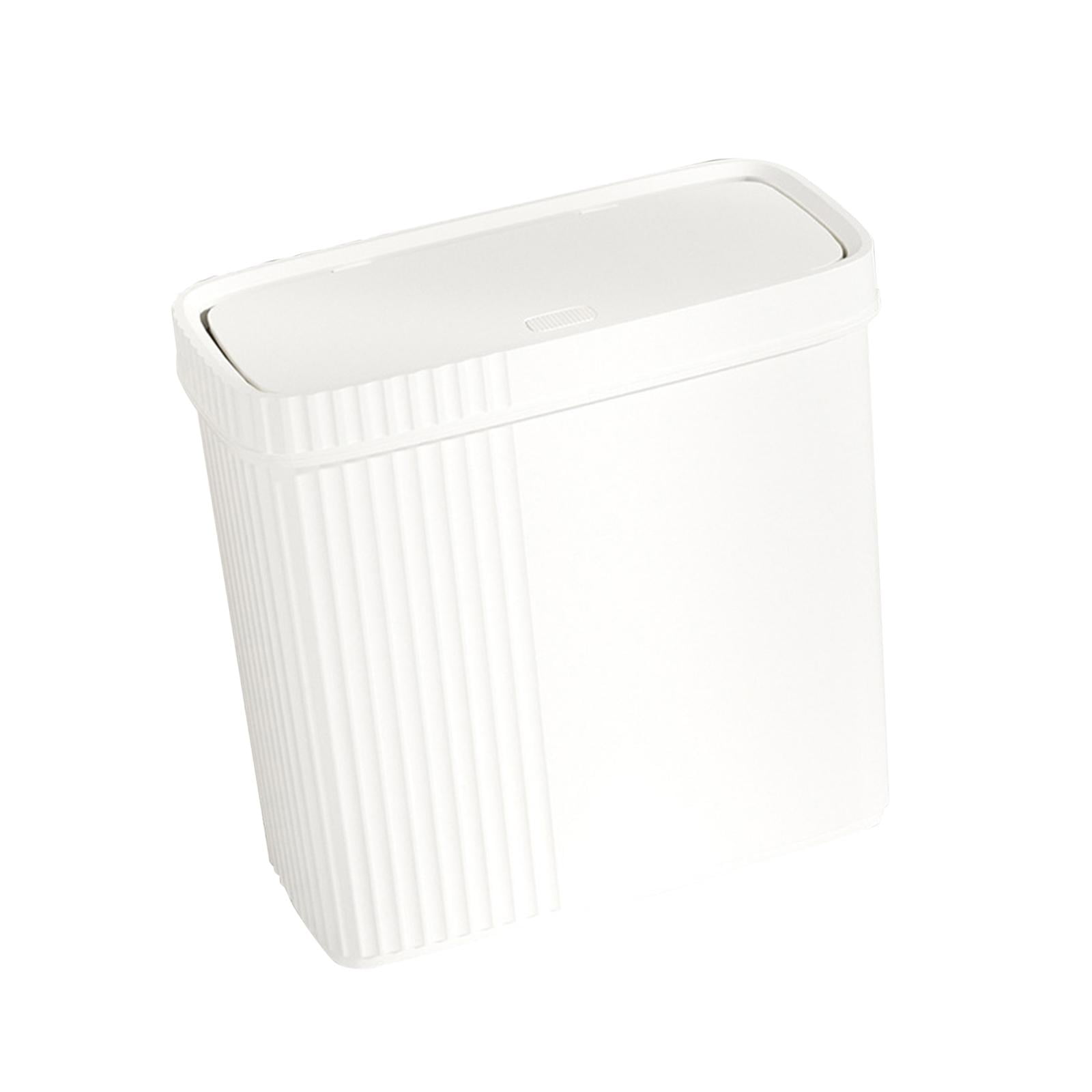 Baoblaze Slim Narrow Bathroom Trash Can Multipurpose for Apartments, Condos Waste Bin White