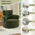 thumbnail image 6 of Harper & Bright Designs 360° Swivel Accent Chair, Barrel Chair Swivel Round Single Sofa Chair with Adjustable Headrest for Living Room, Green, 6 of 14