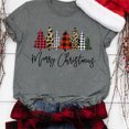 thumbnail image 1 of Hauts de Noël en Solde T-Shirt à Manches Courtes Tendance de Noël pour Femmes Blouse Décontractée Imprimée Gris L, 1 of 1