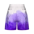 thumbnail image 4 of BRGZLK Women's Ultra-Soft Athletic Shorts Summer Trendy Tie Dyeprint Lace Up Elastic Jogger Sports Casual Shorts with Pocket Purple M, 4 of 5